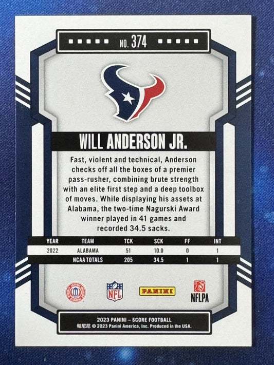 Will Anderson Jr. 2023 Score Rookie #374 Houston Texans