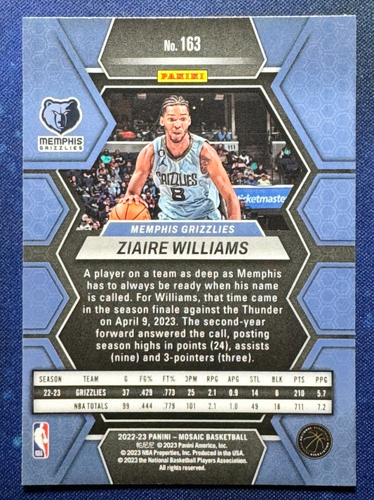 Ziaire Williams 2022-23 Panini Mosaic #163 Memphis Grizzlies