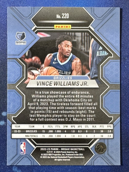 Vince Williams Jr. 2022-23 Panini Mosaic Basketball Rookie #220 Grizzlies