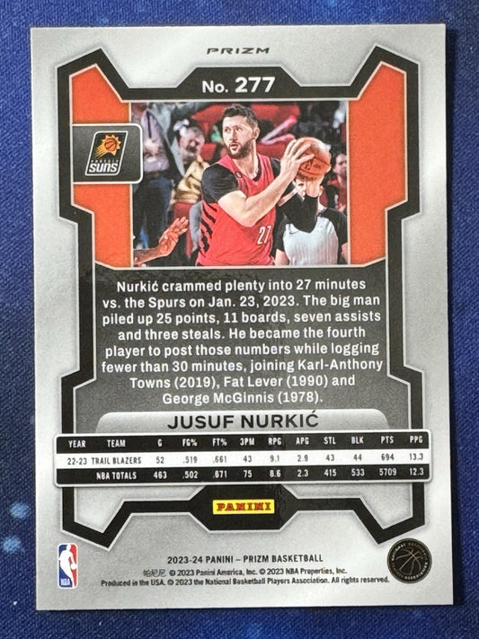 Jusuf Nurkic 2023-24 Panini Prizm Basketball Ice Prizm #277 Phoenix Suns