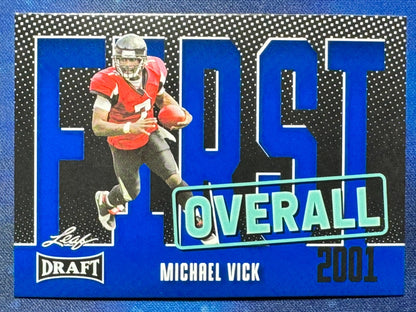 Michael Vick 2023 Leaf Draft First Overall Blue #9 Atlanta Falcons
