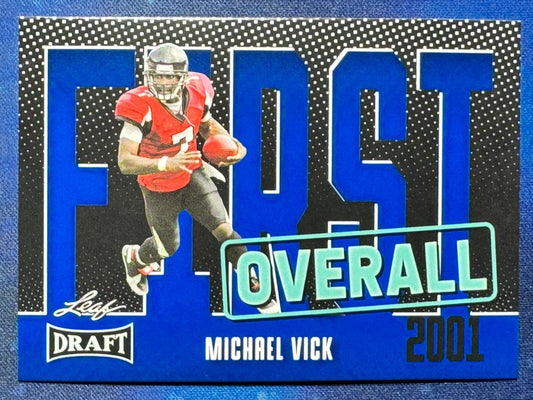 Michael Vick 2023 Leaf Draft First Overall Blue #9 Atlanta Falcons