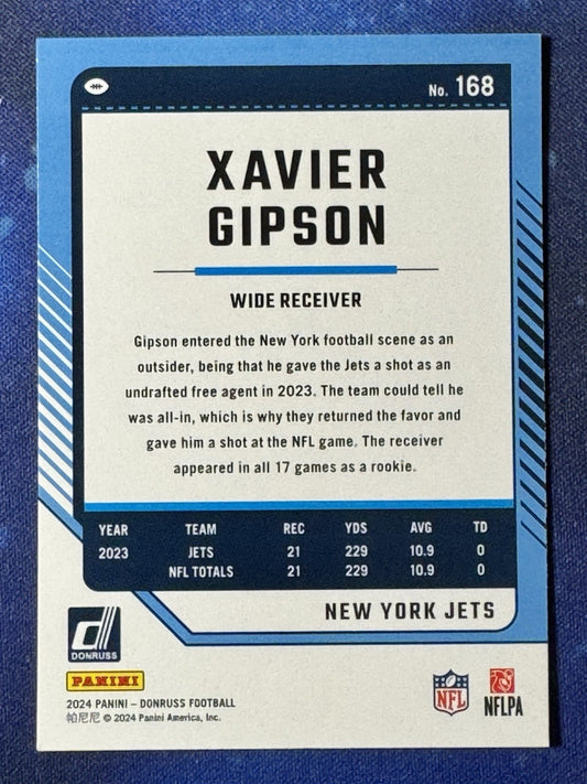 Xavier Gipson 2024 Donruss #168 New York Jets
