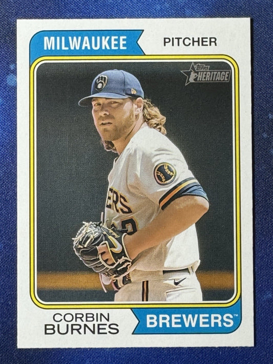Corbin Burnes 2023 Topps Heritage #261 Milwaukee Brewers