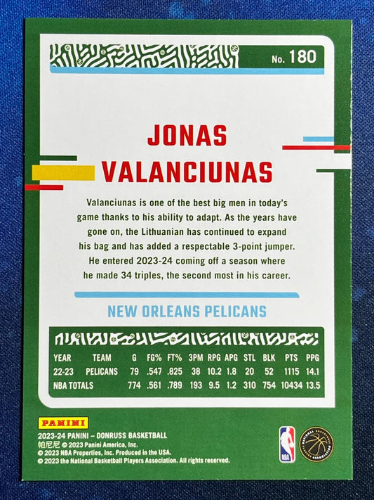 Jonas Valanciunas 2023-24 Donruss Basketball #180 New Orleans Pelicans