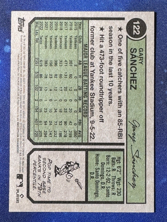 Gary Sanchez 2023 Topps Heritage #122 Minnesota Twins