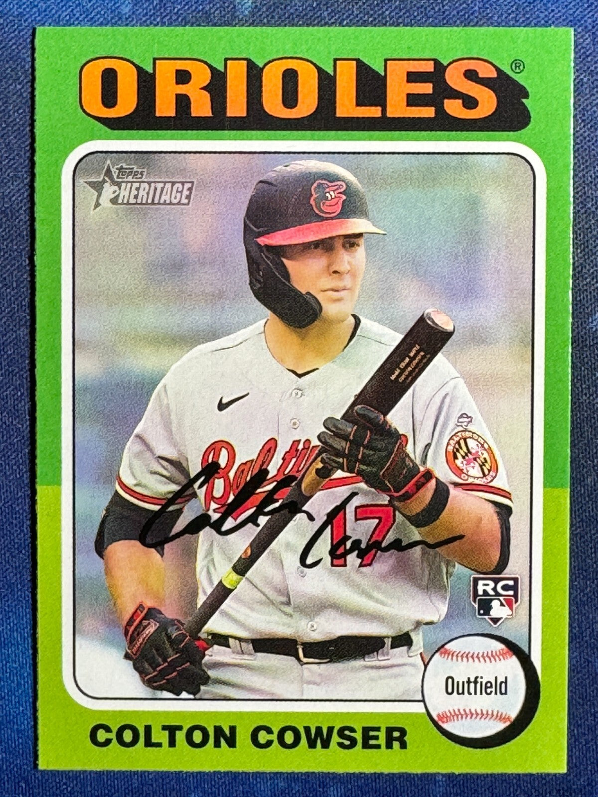 Colton Cowser 2024 Topps Heritage Baseball Rookie (RC) #388 Baltimore Orioles
