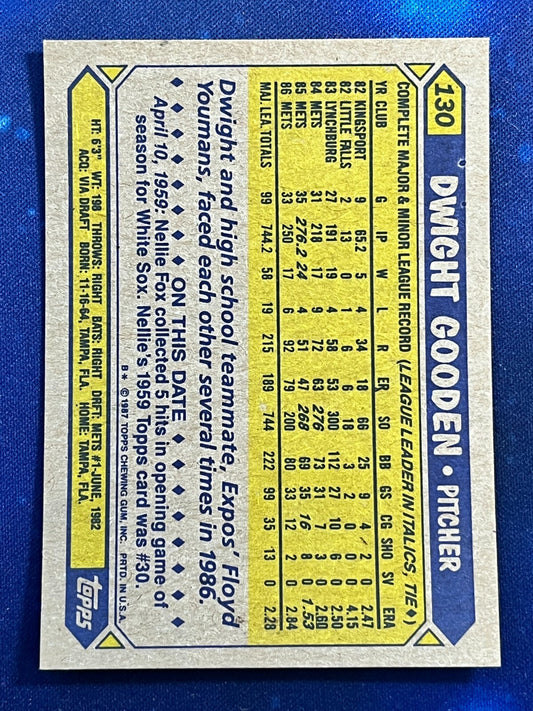1987 Topps #130 Dwight Gooden New York Mets