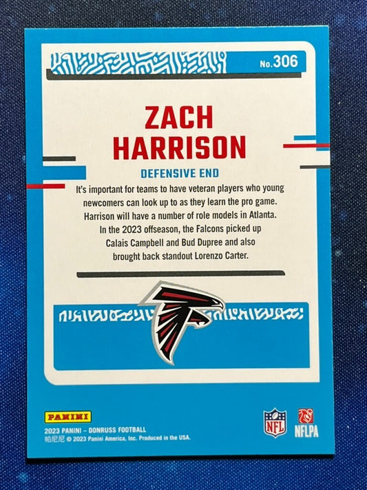 Zach Harrison 2023 Donruss Rated Rookie (RC) #306 Atlanta Falcons