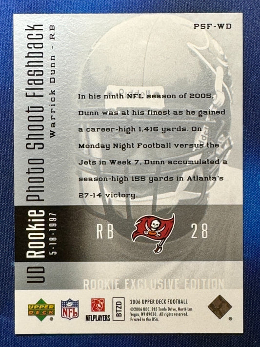 Warrick Dunn 2006 Upper Deck Rookie Photo Shoot Flashback #PSF-WD Bucaneers