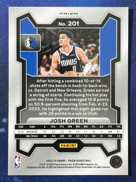 Josh Green 2023-24 Panini Prizm Basketball Silver Prizm #201 Dallas Mavericks