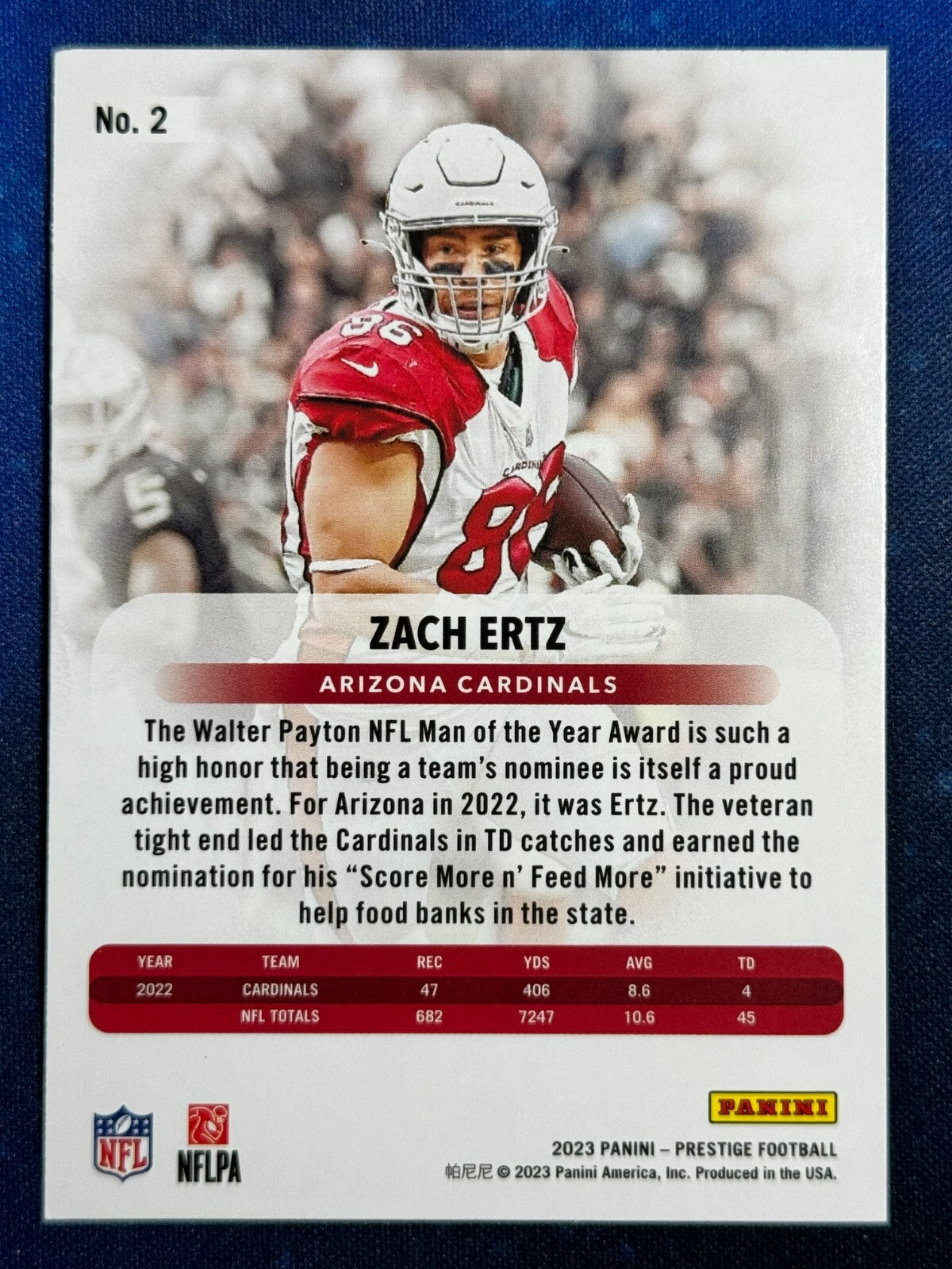 Zach Ertz 2023 Panini Prestige #2 Arizona Cardinals