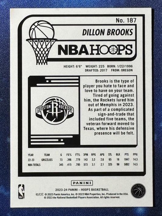 Dillon Brooks 2023-24 Panini NBA Hoops Purple #187 Houston Rockets