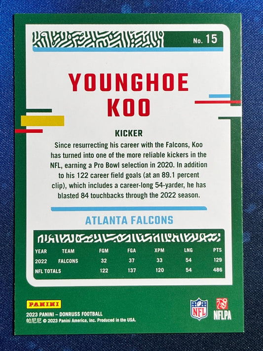 Younghoe Koo 2023 Donruss #15 Atlanta Falcons