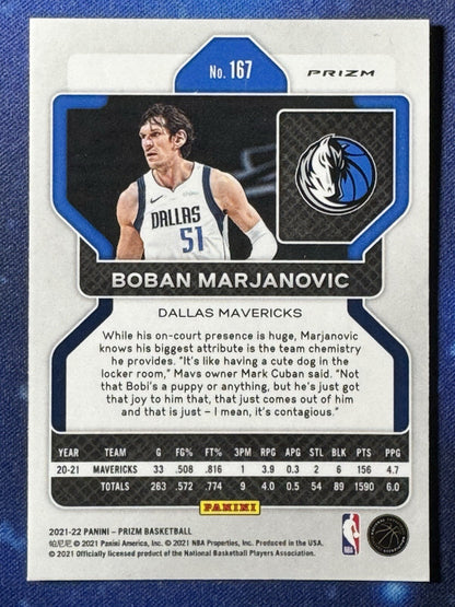 Boban Marjanovic 2021-22 Panini Prizm Red White and Blue Prizm #167 Mavericks
