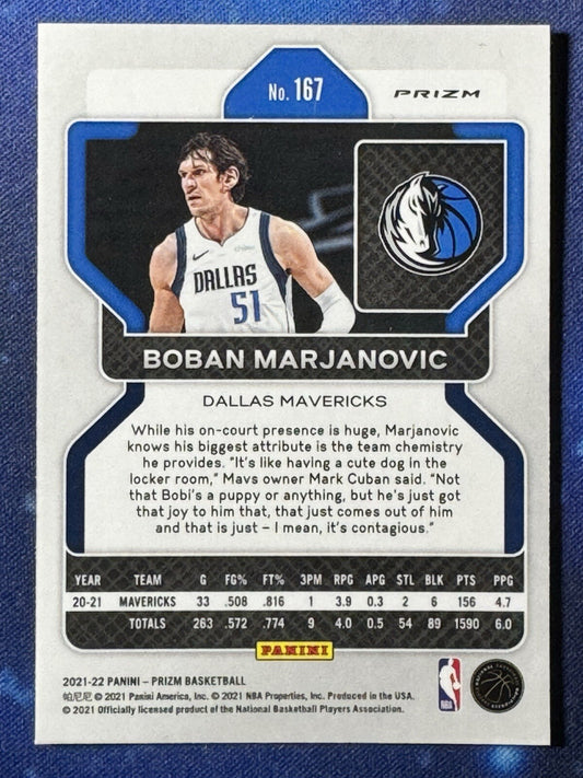 Boban Marjanovic 2021-22 Panini Prizm Red White and Blue Prizm #167 Mavericks