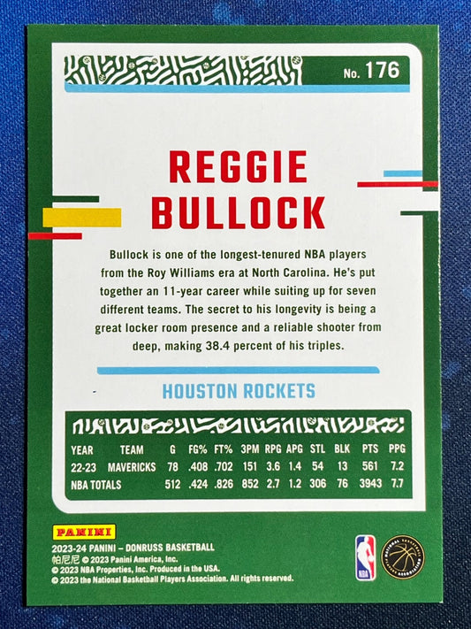 2023-24 Donruss Basketball #176 Reggie Bullock Houston Rockets