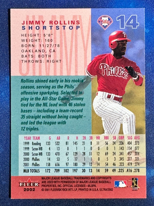 Jimmy Rollins 2002 Fleer Ultra #14 Philadelphia Phillies