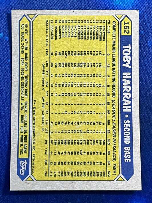 1987 Topps #152 Toby Harrah Texas Rangers