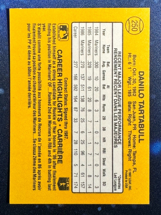 1987 Donruss #250 Danny Tartabull Seattle Mariners