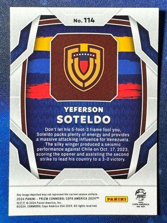 Yeferson Soteldo 2024 Panini Prizm Copa America #114 Venezuela