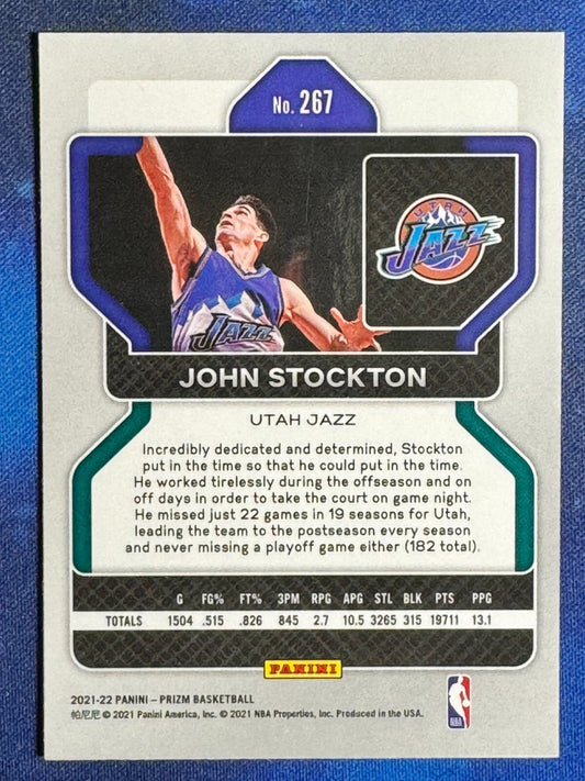 John Stockton 2021-22 Panini Prizm #267 Utah Jazz