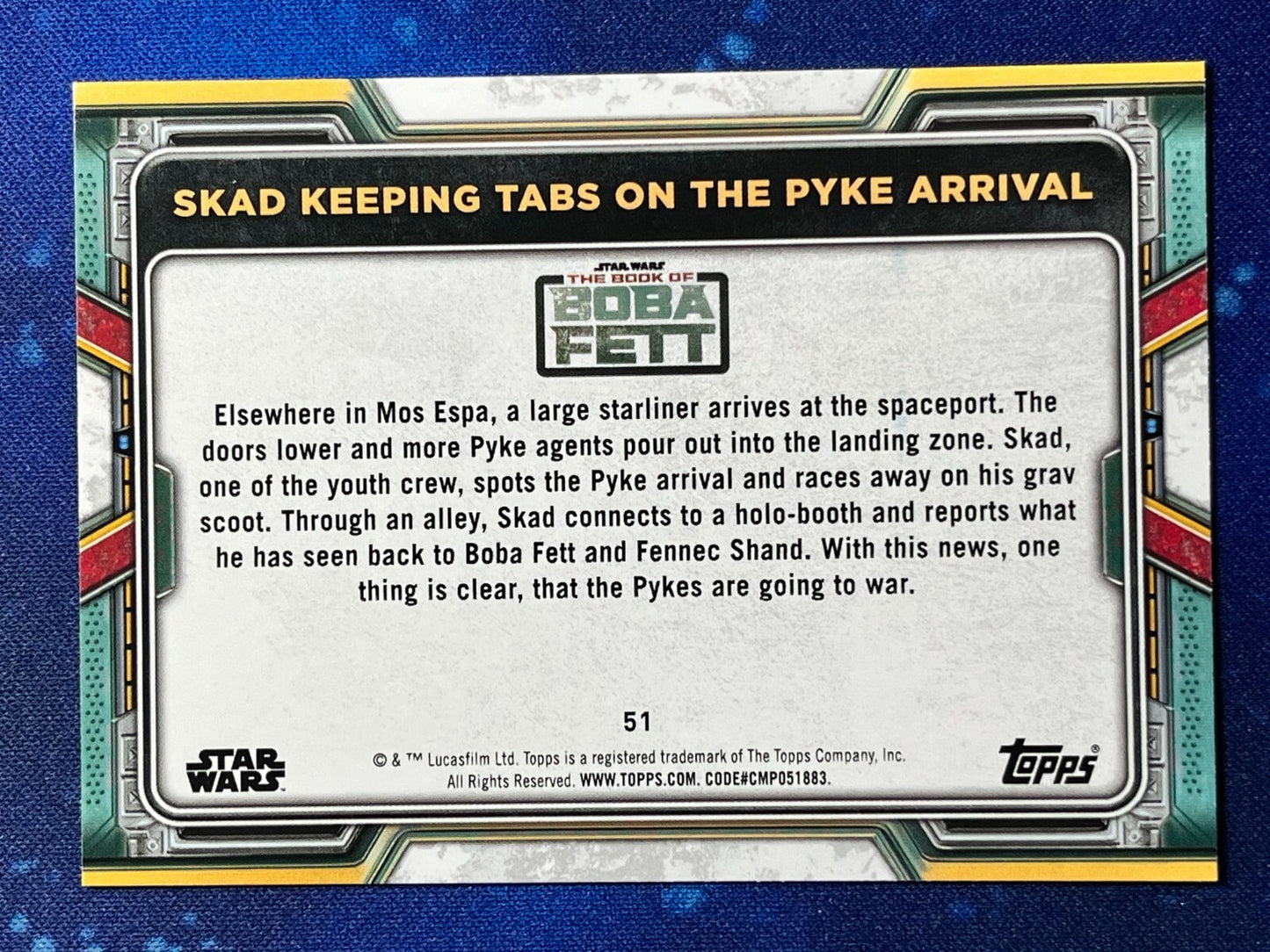 22 Book of Boba Fett Base Purple #51 Skad Keeping Tabs on the Pyke Arrival