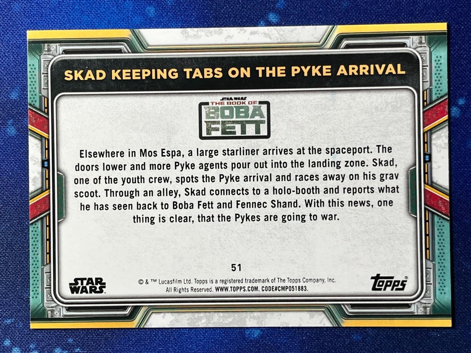 22 Book of Boba Fett Base Purple #51 Skad Keeping Tabs on the Pyke Arrival