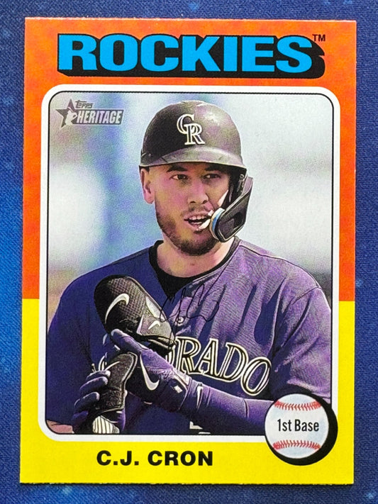 2024 Topps Heritage #435 C.J. Cron Colorado Rockies