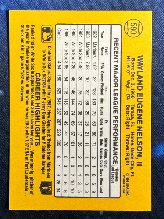 1987 Donruss #580 Gene Nelson Chicago White Sox