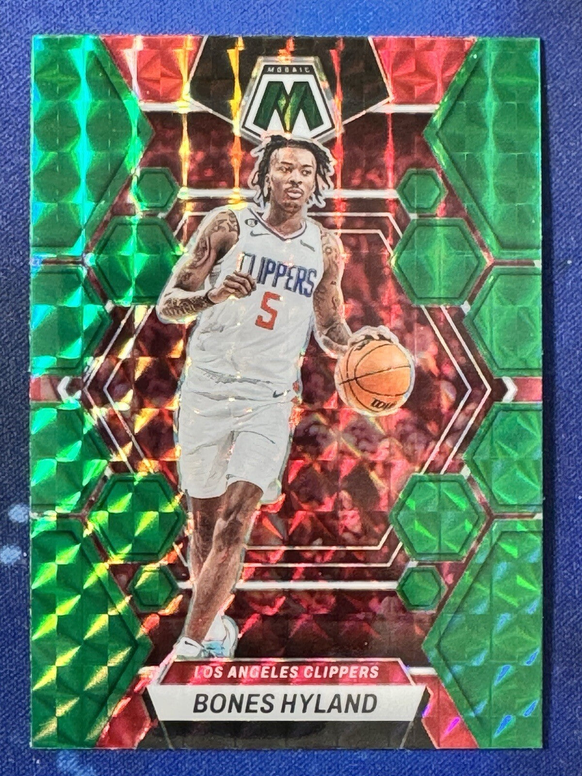Bones Hyland 2022-23 Panini Mosaic Basketball Mosaic Green #51 Clippers