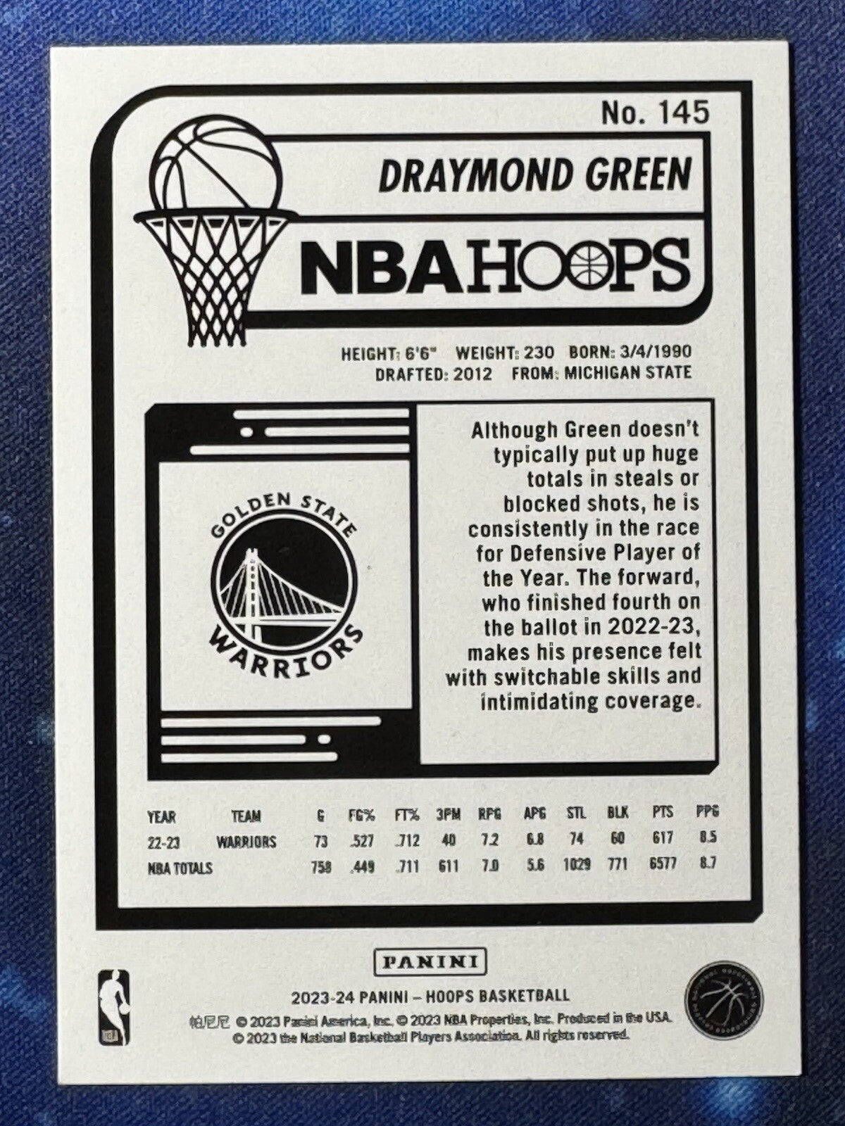 Draymond Green 2023-24 Panini NBA Hoops #145 Golden State Warriors