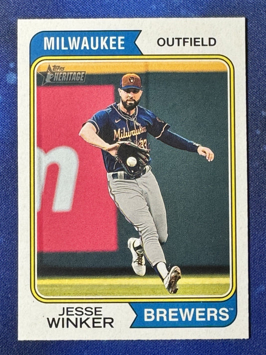 Jesse Winker 2023 Topps Heritage #389 Milwaukee Brewers