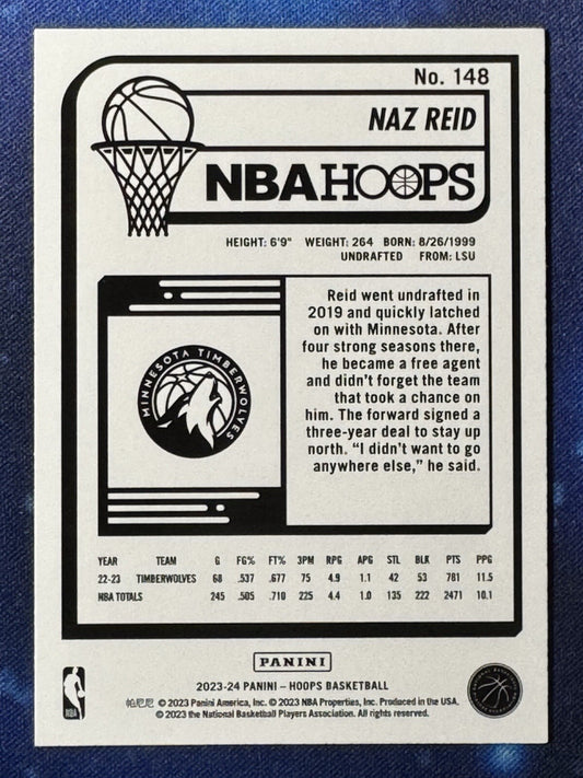 Naz Reid 2023-24 Panini NBA Hoops #148 Minnesota Timberwolves