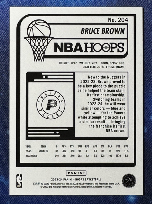 Bruce Brown 2023-24 Panini NBA Hoops #204 Indiana Pacers