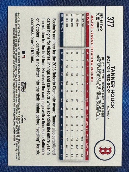 Tanner Houck 2024 Topps Series 2 #377 Boston Red Sox
