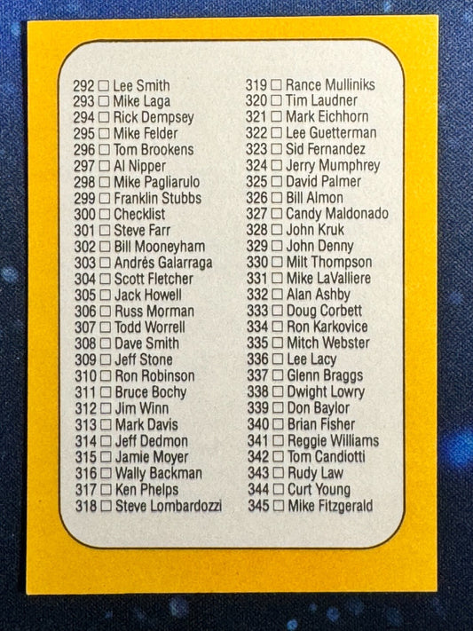 1987 Donruss #300 Checklist 240-345
