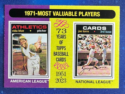 2024 Topps Heritage 1971 MVP #193 Vida Blue/Joe Torre