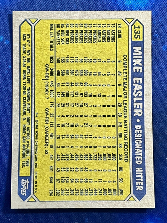 1987 Topps #135 Mike Easler New York Yankees