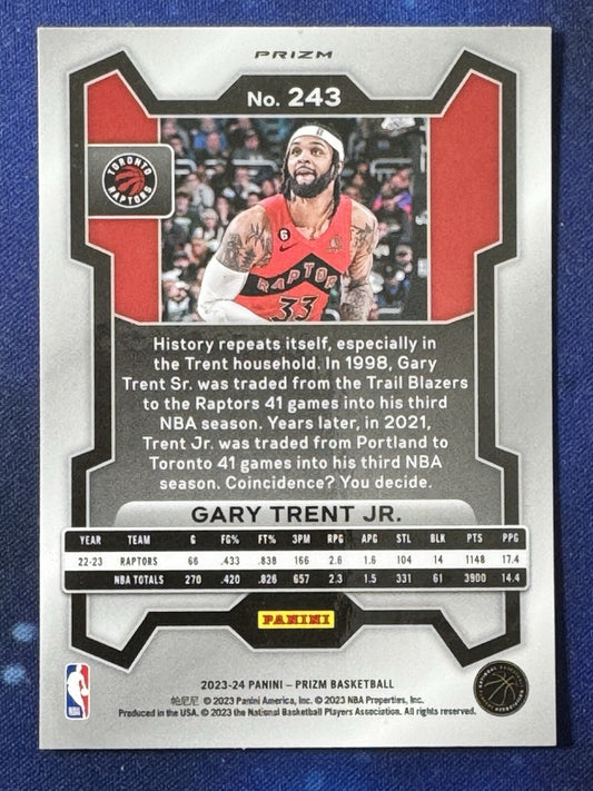 Gary Trent Jr. 2023-24 Panini Prizm Basketball Ice Prizm #243 Raptors