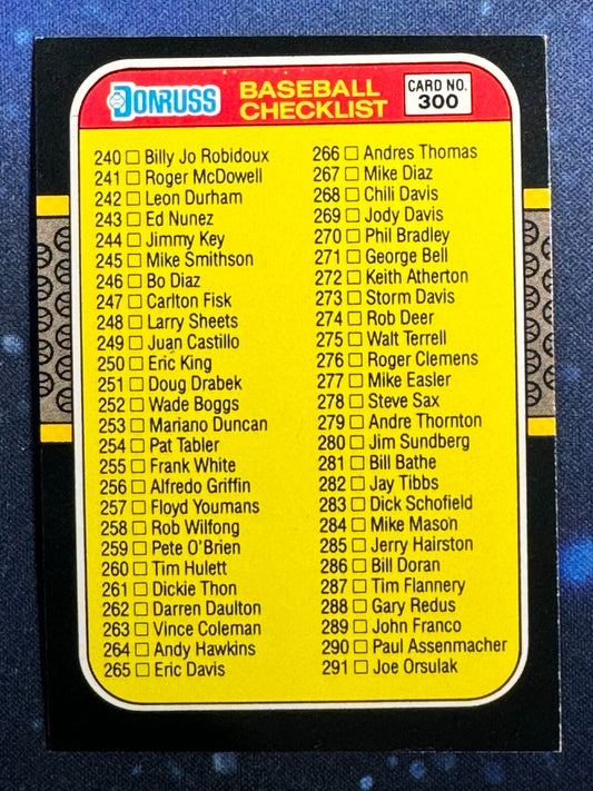 1987 Donruss #300 Checklist 240-345