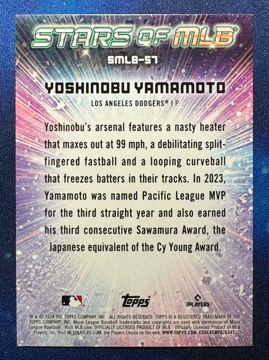 Yoshinobu Yamamoto 2024 Topps Stars of MLB Rookie #SMLB-57 Los Angeles Dodgers