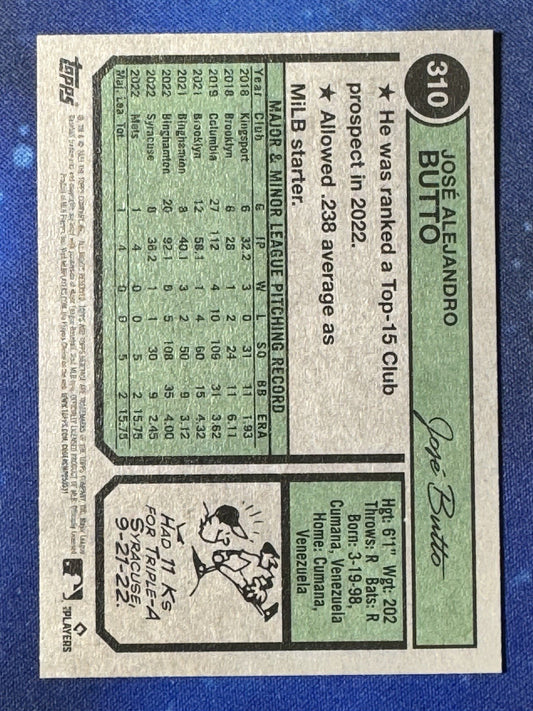 Jose Butto 2023 Topps Heritage Rookie #310 New York Mets
