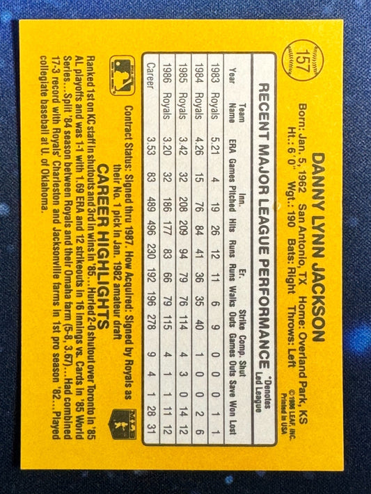 1987 Donruss #157 Danny Jackson Kansas City Royals