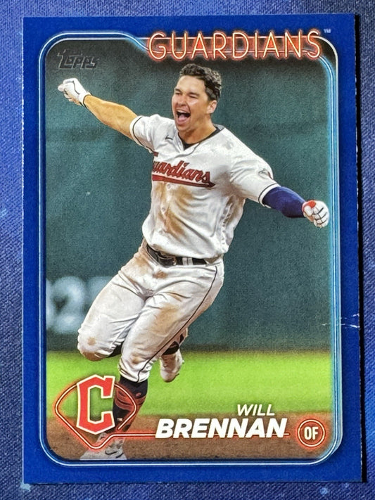 Will Brennan 2024 Topps Baseball Royal Blue #311 Cleveland Guardians