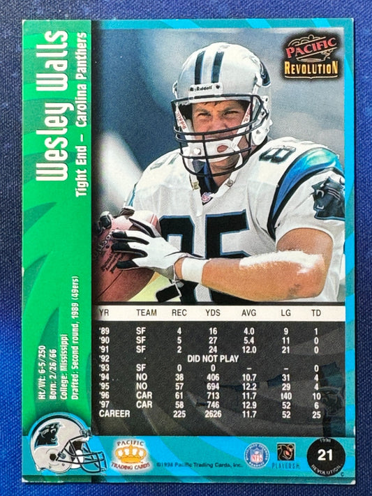 Wesley Walls 1998 Pacific Revolution Football #21 Carolina Panthers