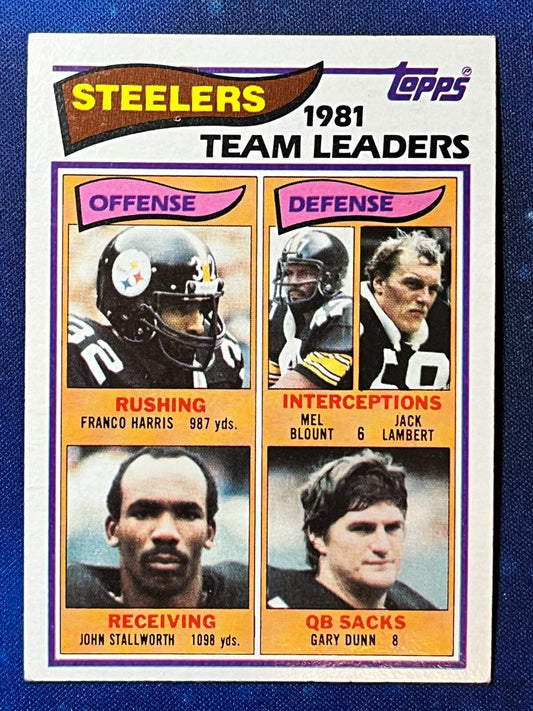 1982 Topps #202 Franco Harris/John Stallworth/Mel Blount/Jack Lambert/Gary Dunn