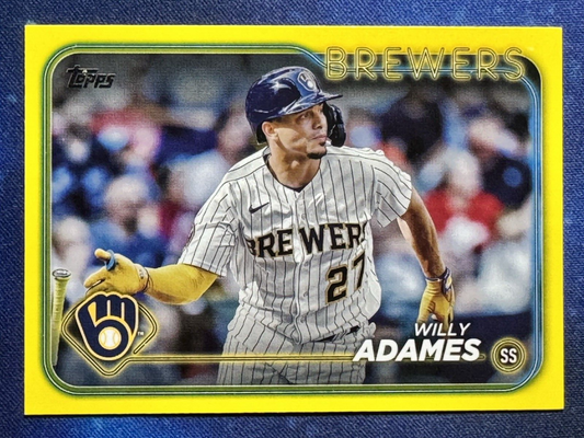 Willy Adames 2024 Topps Baseball Yellow #33 Milwaukee Brewers