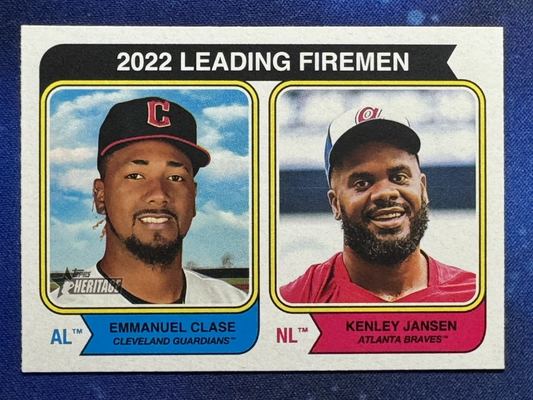Emmanuel Clase Kenley Jansen 2023 Topps Heritage #208 2022 Leading Firemen