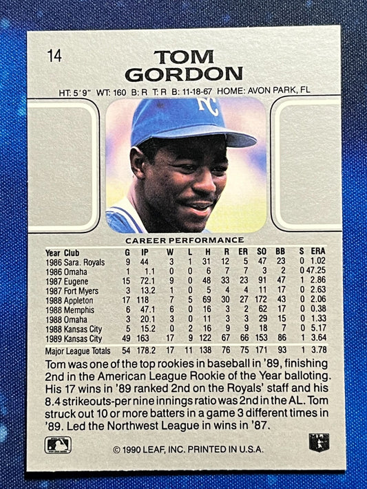 1990 Leaf #14 Tom Gordon Kansas City Royals